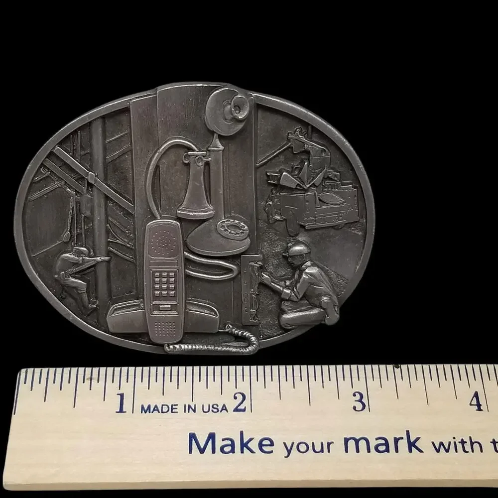 Vintage Belt Buckle 1988‎ American Communications U.S. Telephone System Siskiyou